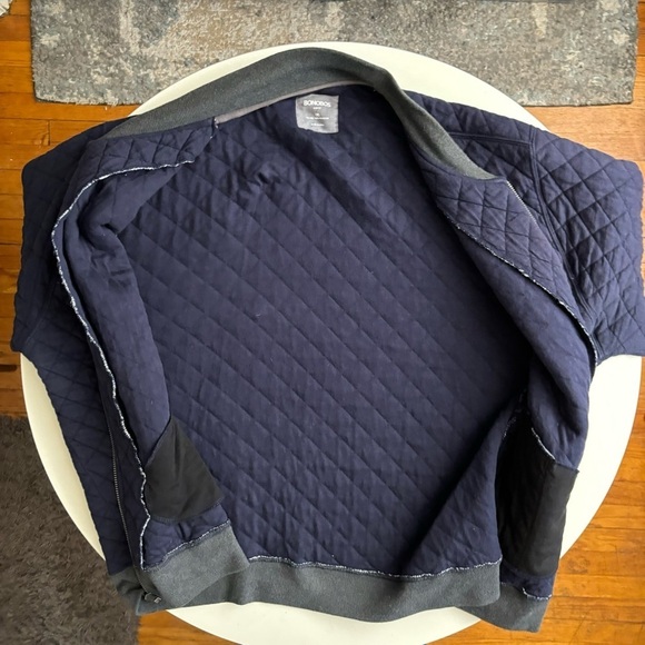Bonobos Men’s Quilted Bomber Jacket Men’s Size XXL Slim Fit Navy Full Zip - Picture 7 of 9